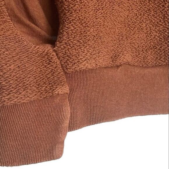 CURRENT ELLIOTT Terry Cloth Textured Rolled Short Sleeve Sweatshirt w Pockets S - Picture 7 of 9